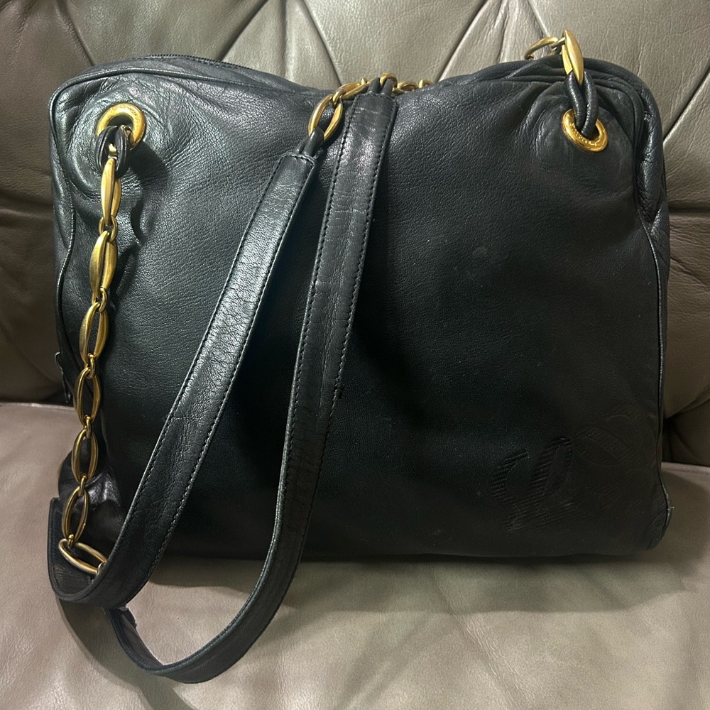 Loewe Butter Soft Black Leather Shoulder Bag